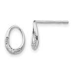 White Ice Sterling Silver Rhodium-plated Open Oval Diamond Post Earrings