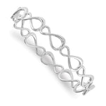 White Ice Sterling Silver Rhodium-plated Diamond Infinity Symbol Bangle
