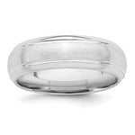 Sterling Silver Rhodium-plated Brushed Fancy Band Size 9.5