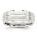 Sterling Silver Brushed Domed Grooved Fancy Band Size 9.5