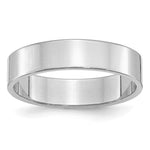 Sterling Silver Rhodium-plated Flat Size 6.5 Band