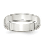 Sterling Silver Flat with Step Edge Size 10.5 Band