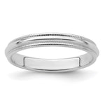 Sterling Silver Half Round Milgrain Size 11.5 Band