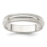 Sterling Silver Half Round Milgrain Size 5 Band