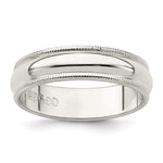 Sterling Silver Half Round Milgrain Size 4.5 Band