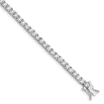 Sterling Silver Rhodium-plated Polished CZ Tennis Bracelet