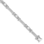 Sterling Silver Rhodium-plated Polished CZ Bracelet