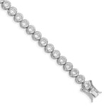 Sterling Silver Rhodium-plated Bezel CZ Tennis Bracelet