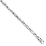 Sterling Silver Rhodium-plated Polished CZ and Infinity Bracelet