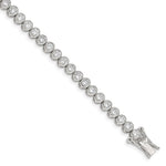 Sterling Silver Rhodium-plated Bezel CZ Tennis Bracelet