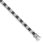 Sterling Silver Rhodium-plated Black/White CZ Tennis Bracelet