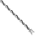 Sterling Silver Rhodium-plated Black / White CZ Infinity Bracelet