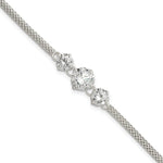 Sterling Silver CZ 3-stone Bracelet