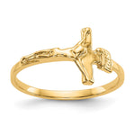 14k Polished Crucifix Size 4.25 Ring