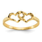 14k Two Hearts Size 5 Ring