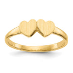 14k 9.0x Closed Back Size 3 Double Heart Signet Ring
