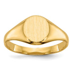 14k 6.5x Closed Back Size 5 Oval Signet Ring