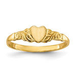 14k 4.0x Closed Back Size 4.5 Heart Signet Ring