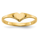 14k 4.5x Open Back Size 3 Heart Signet Ring