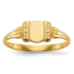14k 3.5x Closed Back Size 3 Fancy Oval Signet Ring