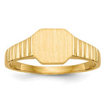 14k 7.5x Open Back Size 3.5 Octagonal Signet Ring