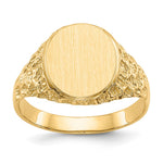 14k 12.5x Open Back Mens Signet Ring