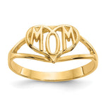 14k Polished Mom Heart Ring