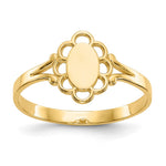 14K 3.5x Closed Back Size 4.25 Polished Center Filigree Oval Signet Ring