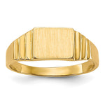 14K Satin 6.5x Closed Back Size 2.25 Rectangular Signet Ring