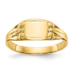 14K Polished 6.25x Closed Back Size 3.25 Rectangular Signet Ring