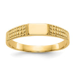 14K Polished 4.5x Closed Back Size 3.25 Rectangular Signet Ring