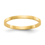 14K High Polished Flat Band Size 3 Ring