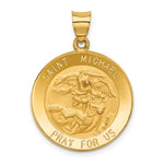 14k Saint Michael Medal Hollow Pendant