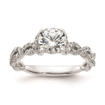 14k White Gold Twisted Diamond Semi-Mount Engagement Ring