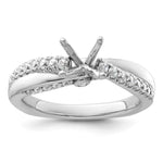 14k White Gold Diamond Semi-Mount Peg Set Twisted Engagement Ring