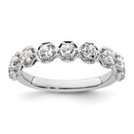 14k White Gold Hexagon Setting Diamond Wedding Band