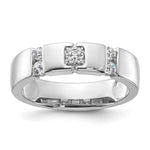 14k White Gold Square Diamond Womens Complete Wedding Band