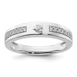14k White Gold Diamond Mens Complete Wedding Band