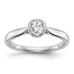 14kw Round Bezel Set Solitaire Diamond Semi-mount Engagement Ring