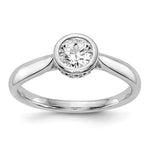 14kw Round Bezel Set Solitaire Diamond Semi-mount Engagement Ring