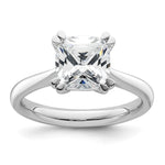 14kw 2.5ct G H I True Light Moissanite Cushion-cut Solitaire Eng. Rin