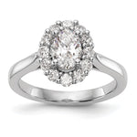 14k White Gold Halo (Holds 1 carat (8.0x) Oval Center) 1/2 carat Diamond Semi-mount Engagement Ring
