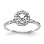14k White Gold Halo (Holds 1 carat () Round Center) 1/4 carat Diamond Semi-mount Engagement Ring