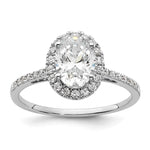 14k White Gold Halo (Holds 1.5 carat (8x) Oval Center) 1/3 carat Diamond Semi-mount Engagement Ring