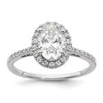 14k Two-tone Halo (Holds 1.5 carat (8x) Oval Center) 1/3 carat Diamond Semi-mount Engagement Ring