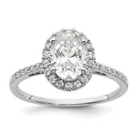 14k Two-tone Halo (Holds 1.5 carat (8x) Oval Center) 1/3 carat Diamond Semi-mount Engagement Ring