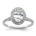 14k White Gold Halo (Holds 2 carat (8.5x) Oval Center) 1/3 carat Diamond Semi-mount Engagement Ring