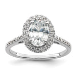 14k Two-tone Halo (Holds 2 carat (8.5x) Oval Center) 1/3 carat Diamond Semi-mount Engagement Ring