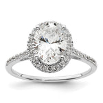 14k White Gold Halo (Holds 2.5 carat (9x) Oval Center) 1/3 carat Diamond Semi-mount Engagement Ring