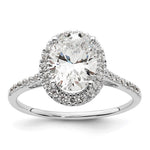 14k Two-tone Halo (Holds 2.5 carat (9x) Oval Center) 1/3 carat Diamond Semi-mount Engagement Ring